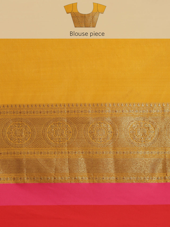 Plain Zari Border Cotton Woven Saree