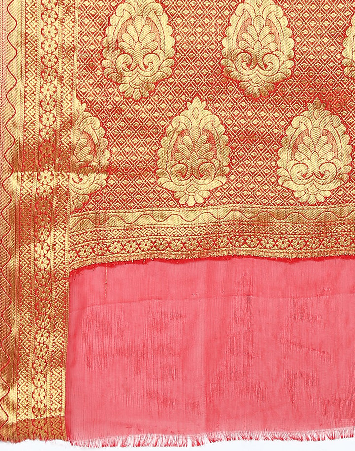 Red Art Chiffon Saree