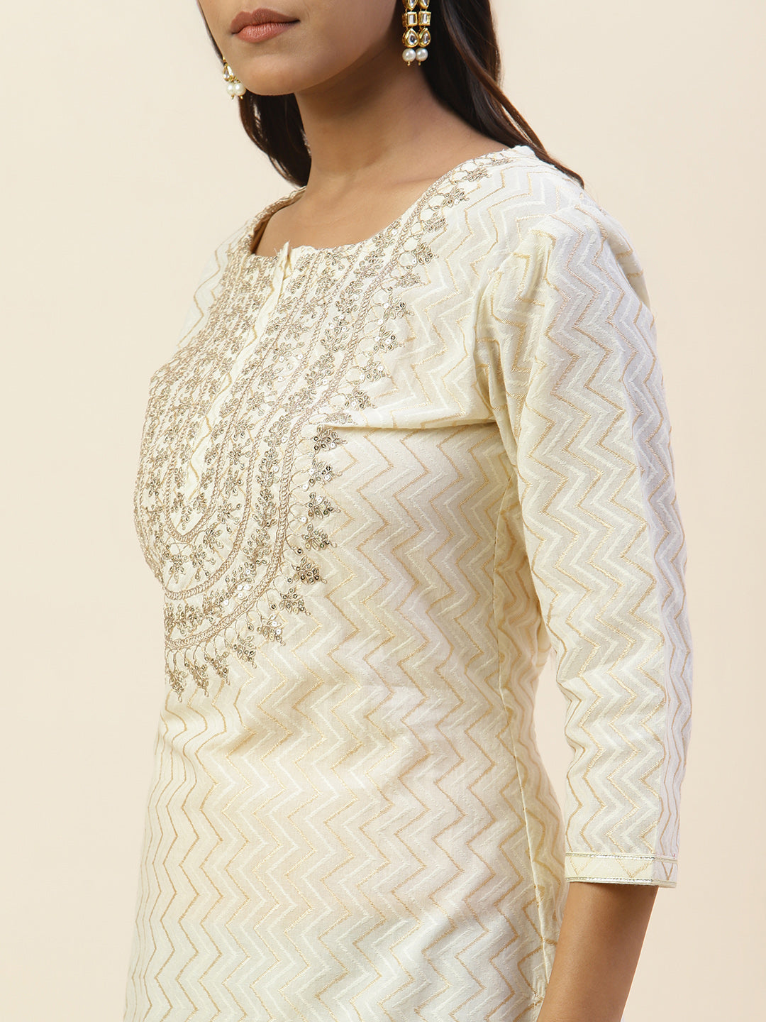 Printed Cotton Kurta With Pants