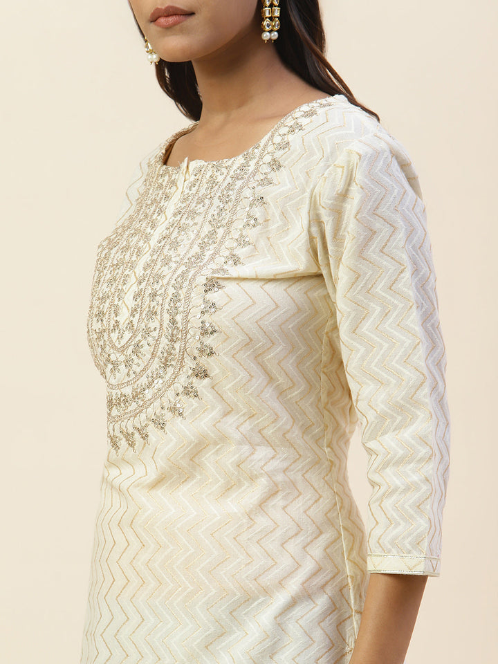 Printed Cotton Kurta With Pants