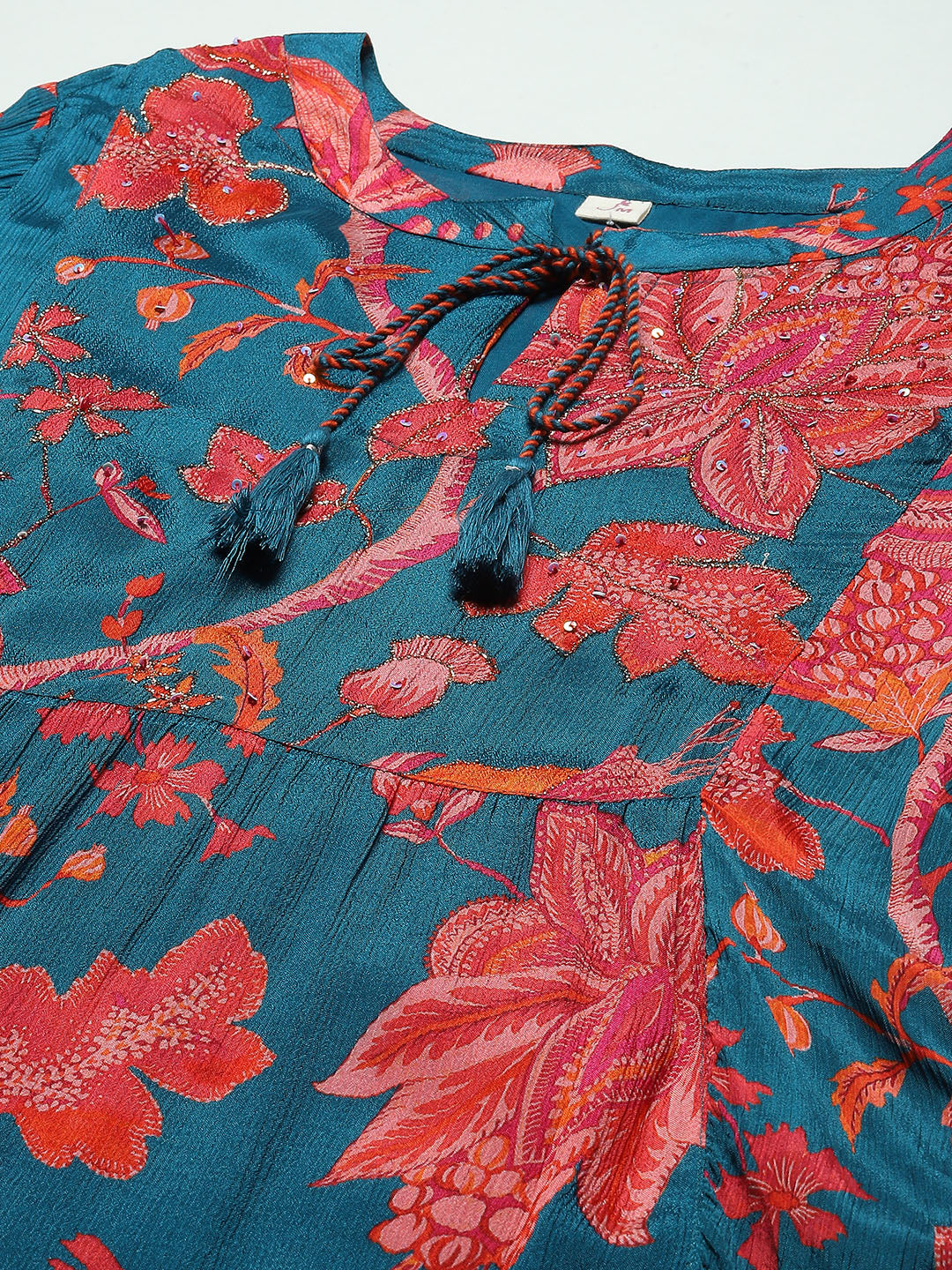 Floral Printed Muslin Kurta With Pants
