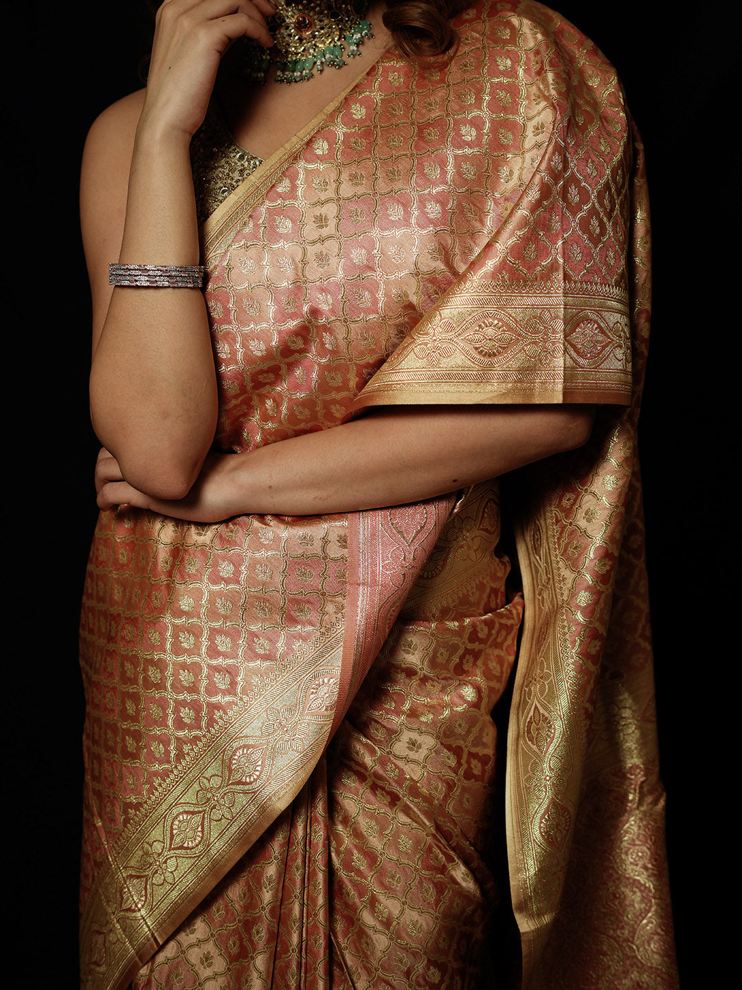 Woven Design Satin Saree