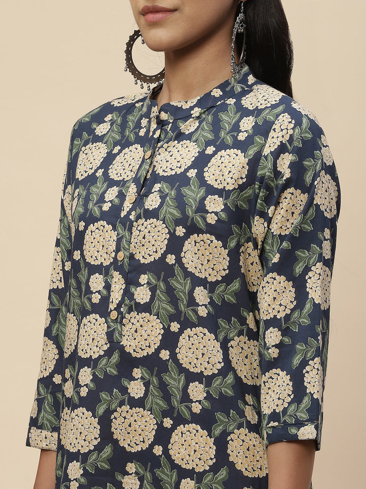 Floral Printed Cotton Kurta