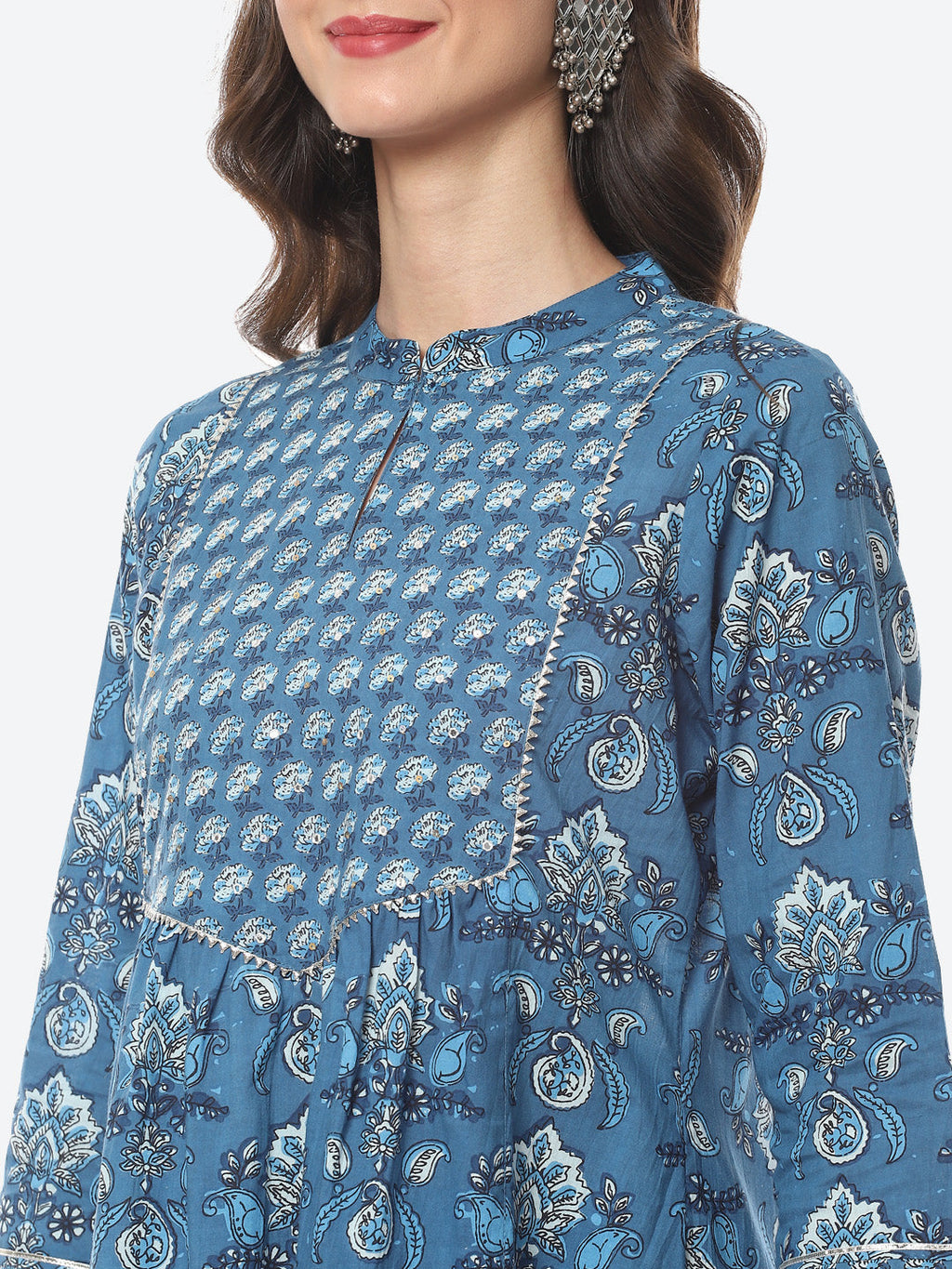 Floral Printed Cotton Kurta With Pant