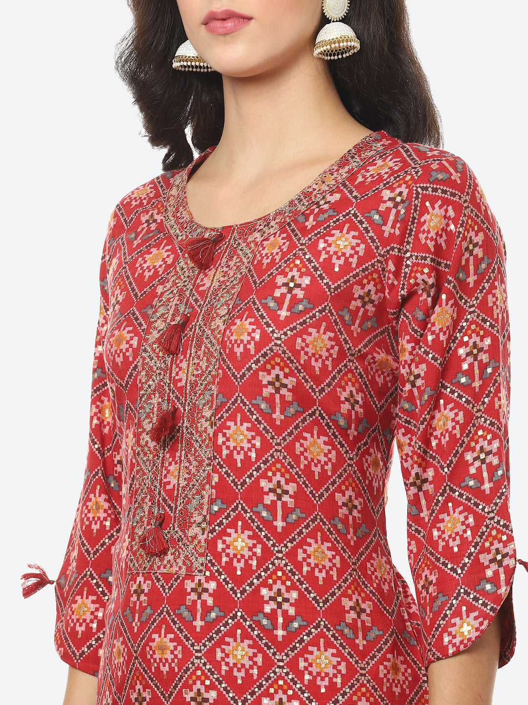 Printed Cotton Kurti With Pant