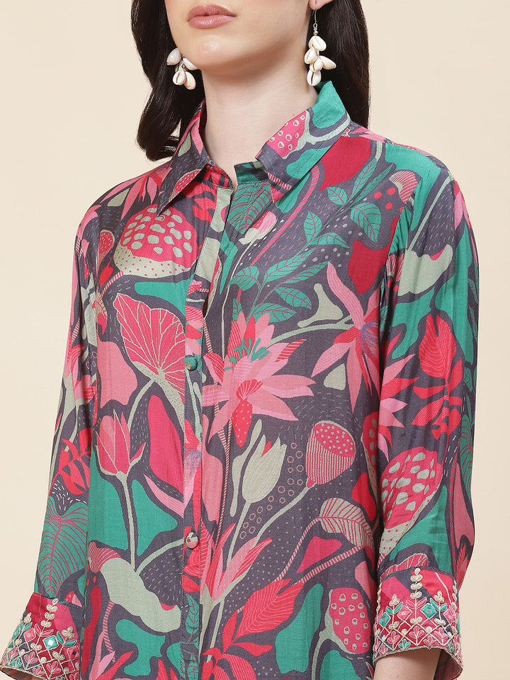 Printed Muslin Kurti With Pants