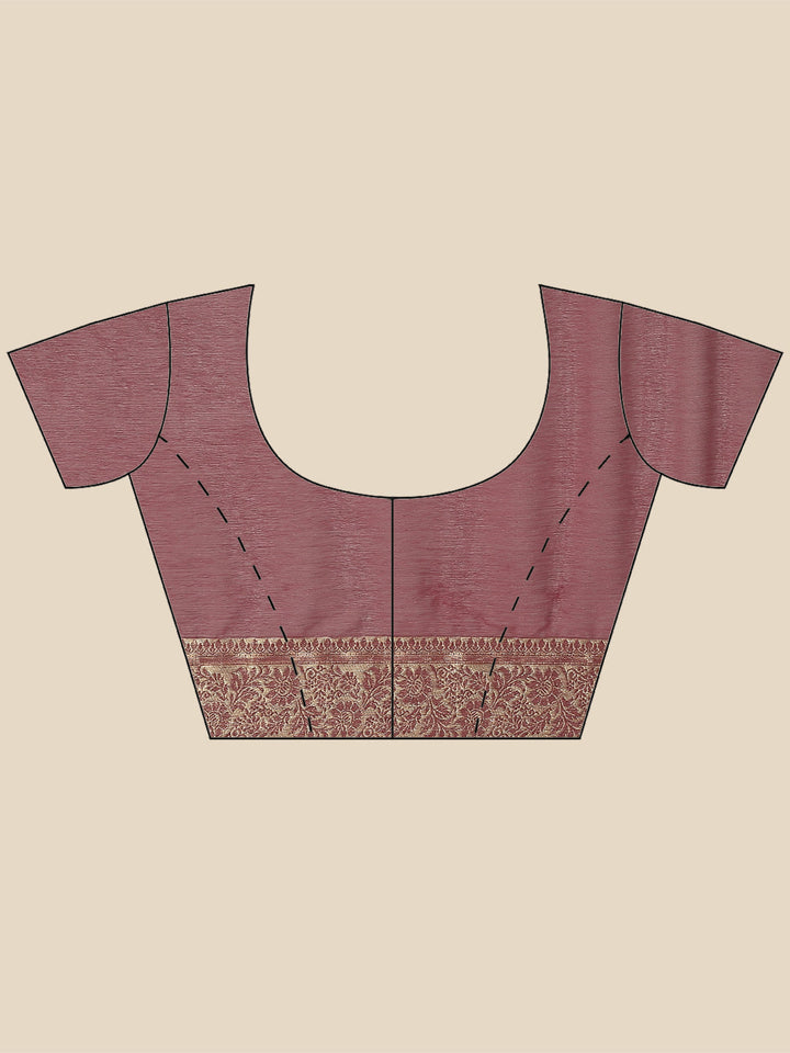 Zari Border Booti Chiffon Woven Saree