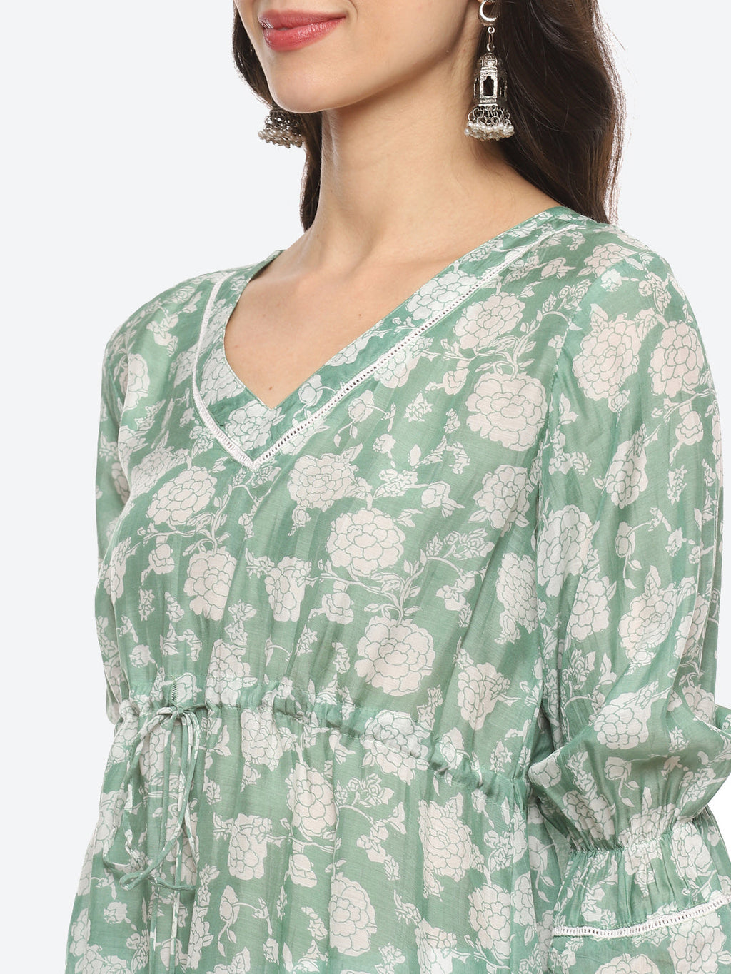 Floral Printed Muslin Kurti