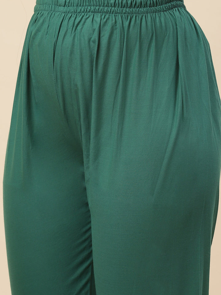 Neck Embroidered Chanderi Kurta With Pants &amp; Dupatta