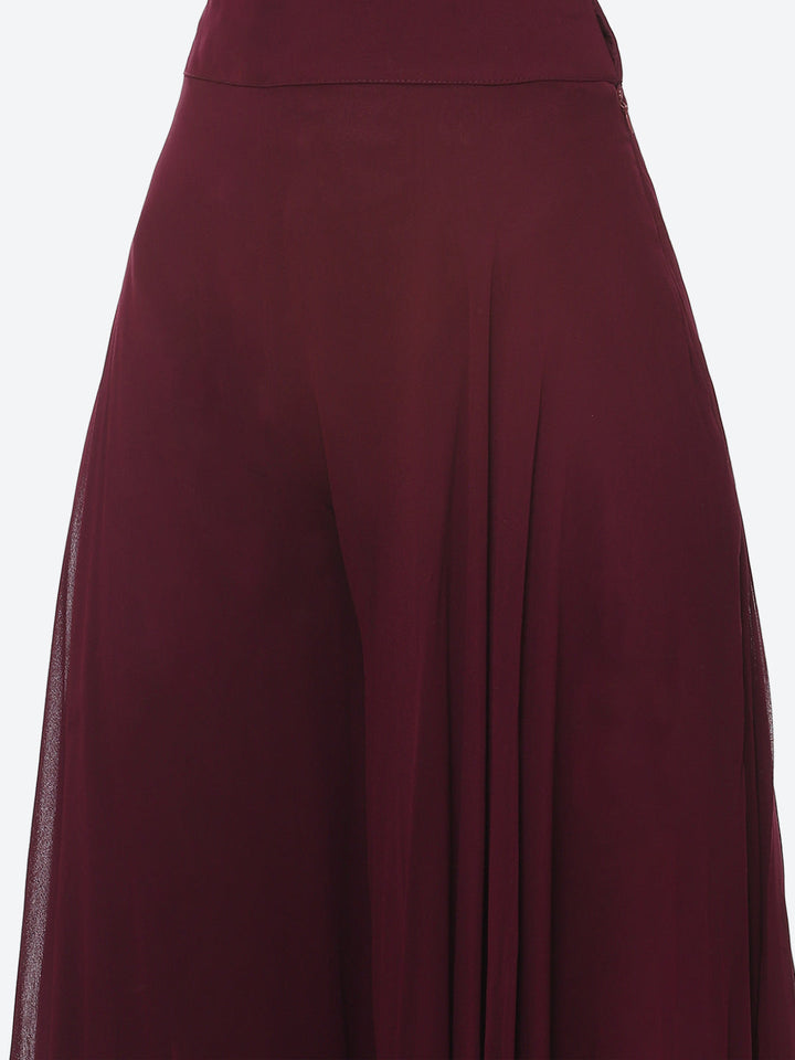 Sequin Work Georgette Kurta With Palazzo &amp; Net Dupatta