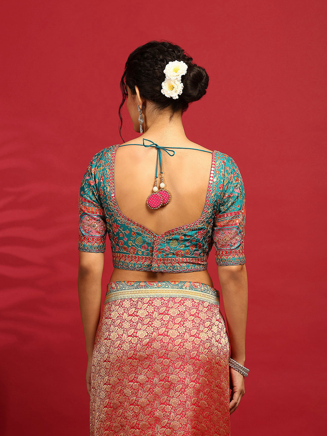 Embroidered Dola Silk Saree