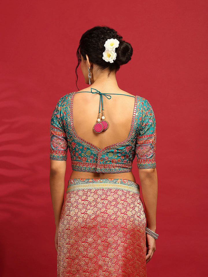 Embroidered Dola Silk Saree