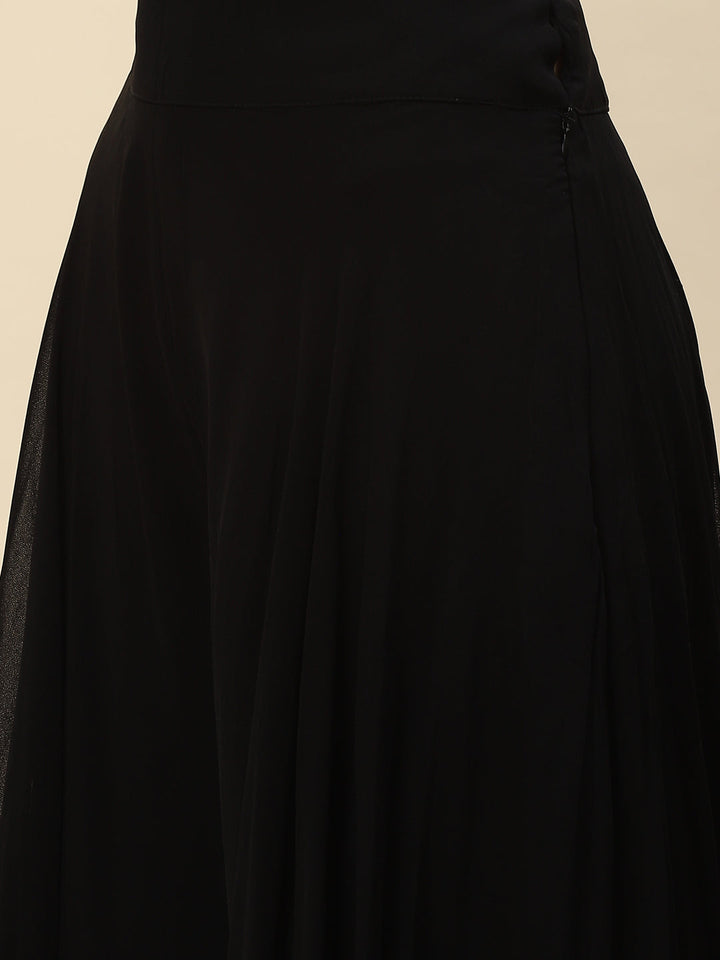 Zari Jaal Embroidered Georgette Kurta With Palazzo &amp; Dupatta