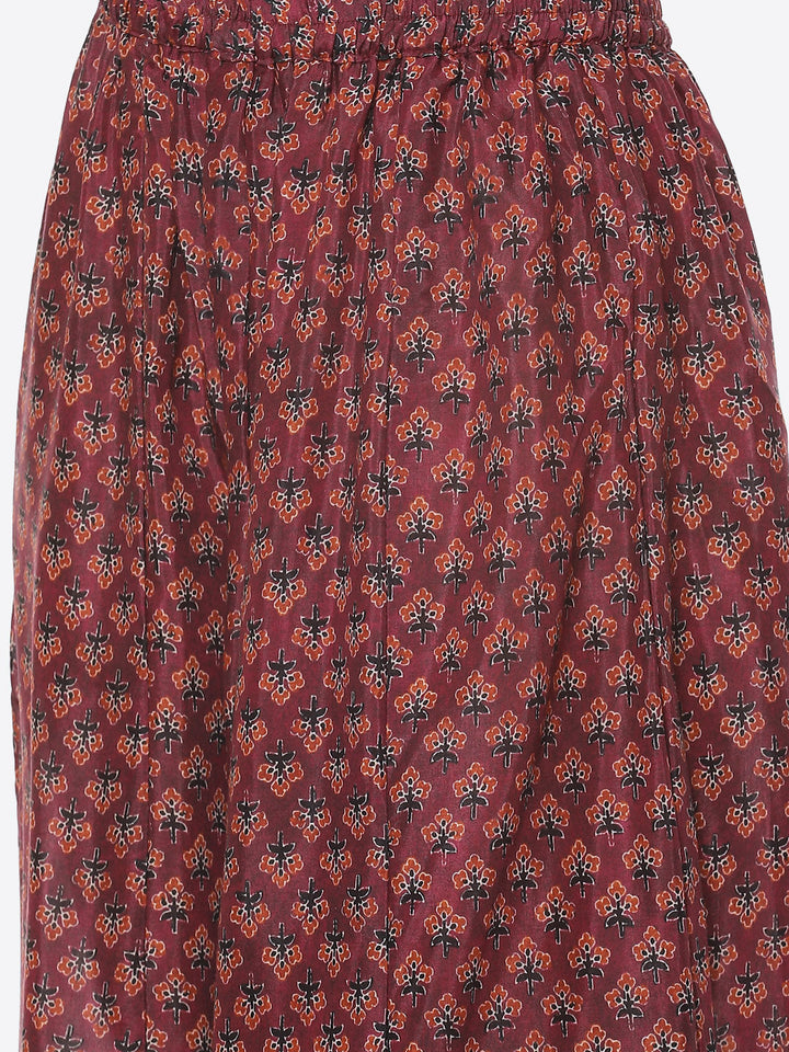 Printed Gota Neck Cotton Kurta With Palazzo &amp; Dupatta