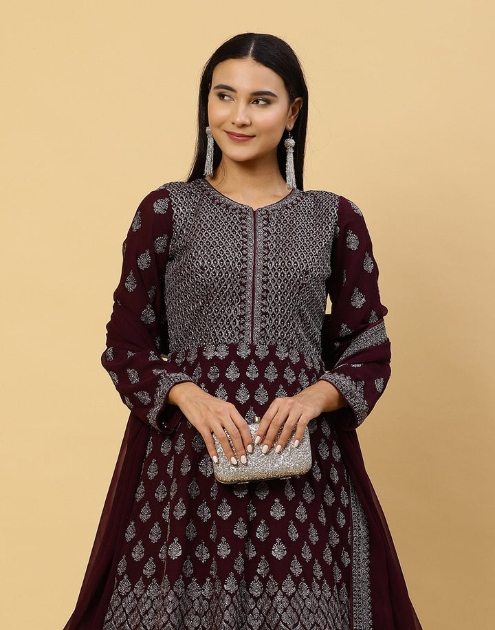 Embroidered Georgette Salwar Kameez Stitched Suit With Dupatta