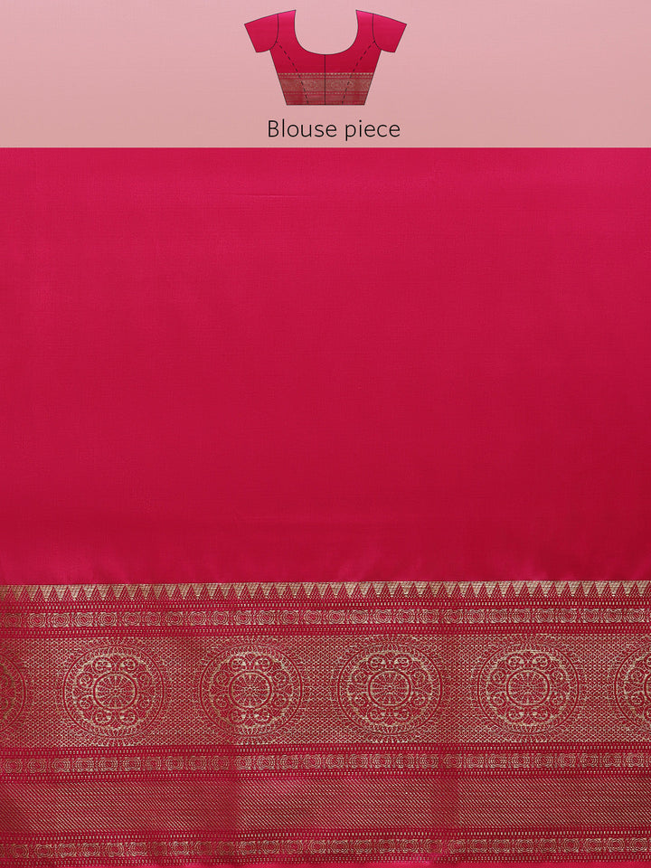 Plain Zari Border Cotton Woven Saree