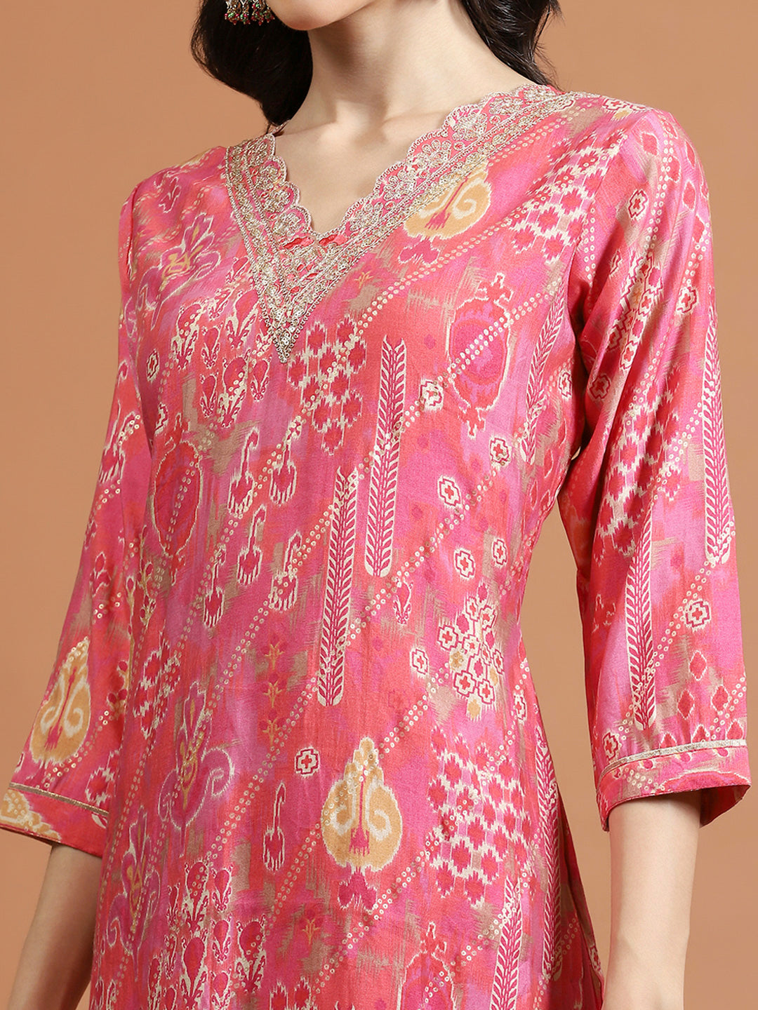 Printed Muslin Kurta With Pants