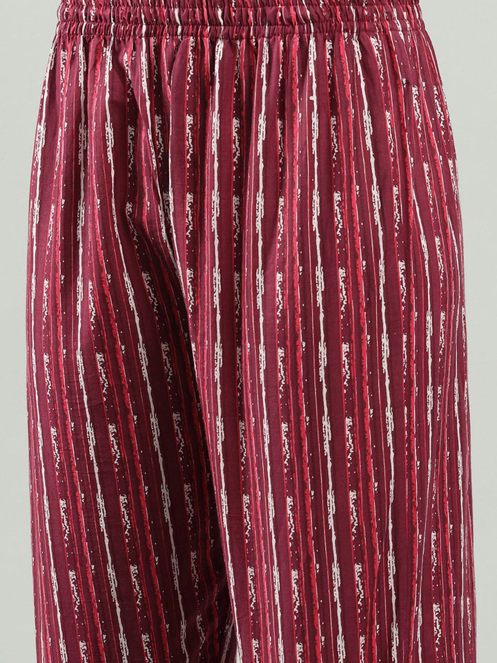 Printed Cotton Blend Kurta With Pants &amp; Dupatta