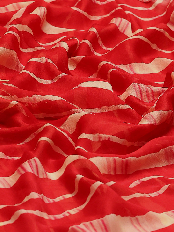 Digital Printed Chiffon Saree