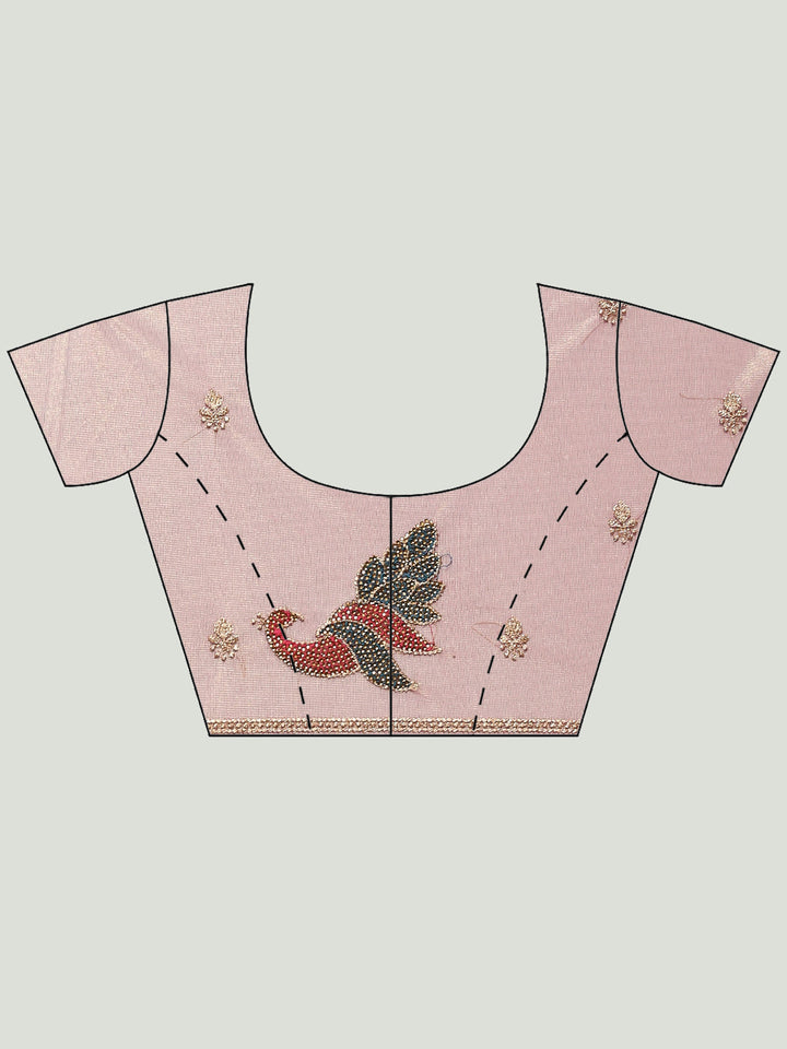 Stone Embroidery Tissue Saree