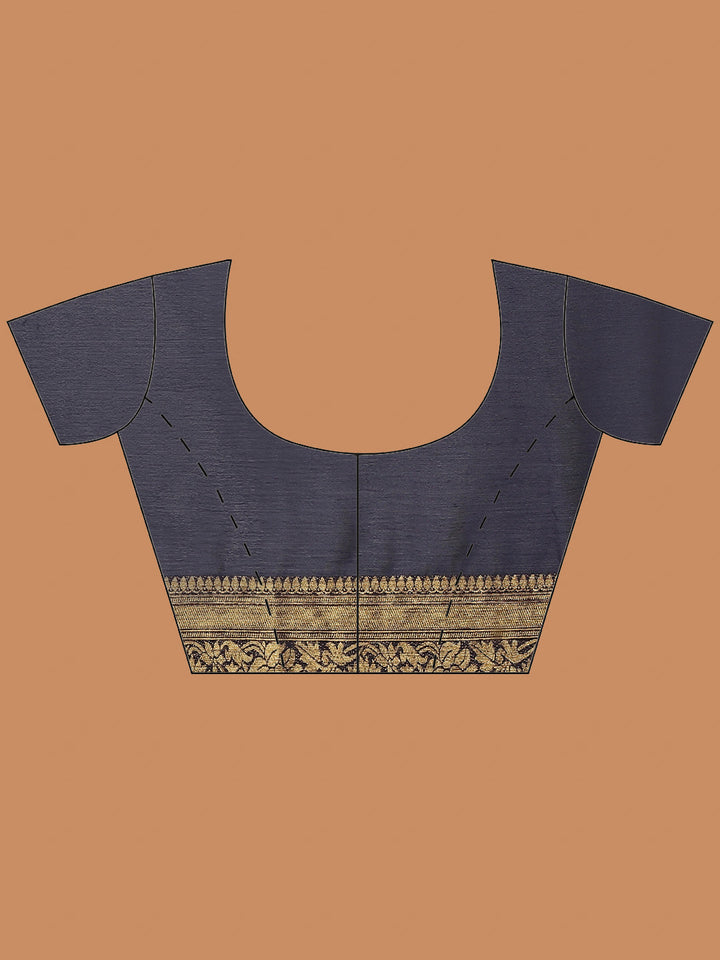 Zari Border Booti Art Chiffon Woven Saree