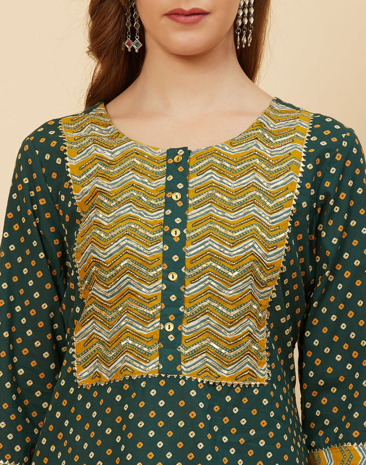 Printed Cotton Kurti With Salwar