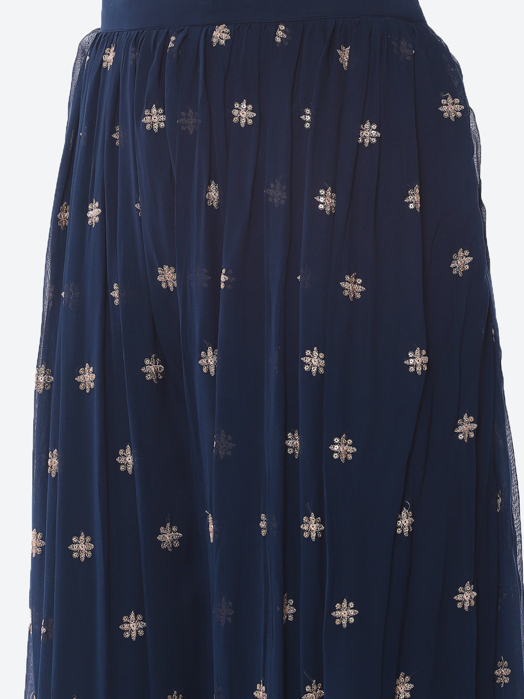 Sequin Georgette Kurta With Palazzo &amp; Dupatta