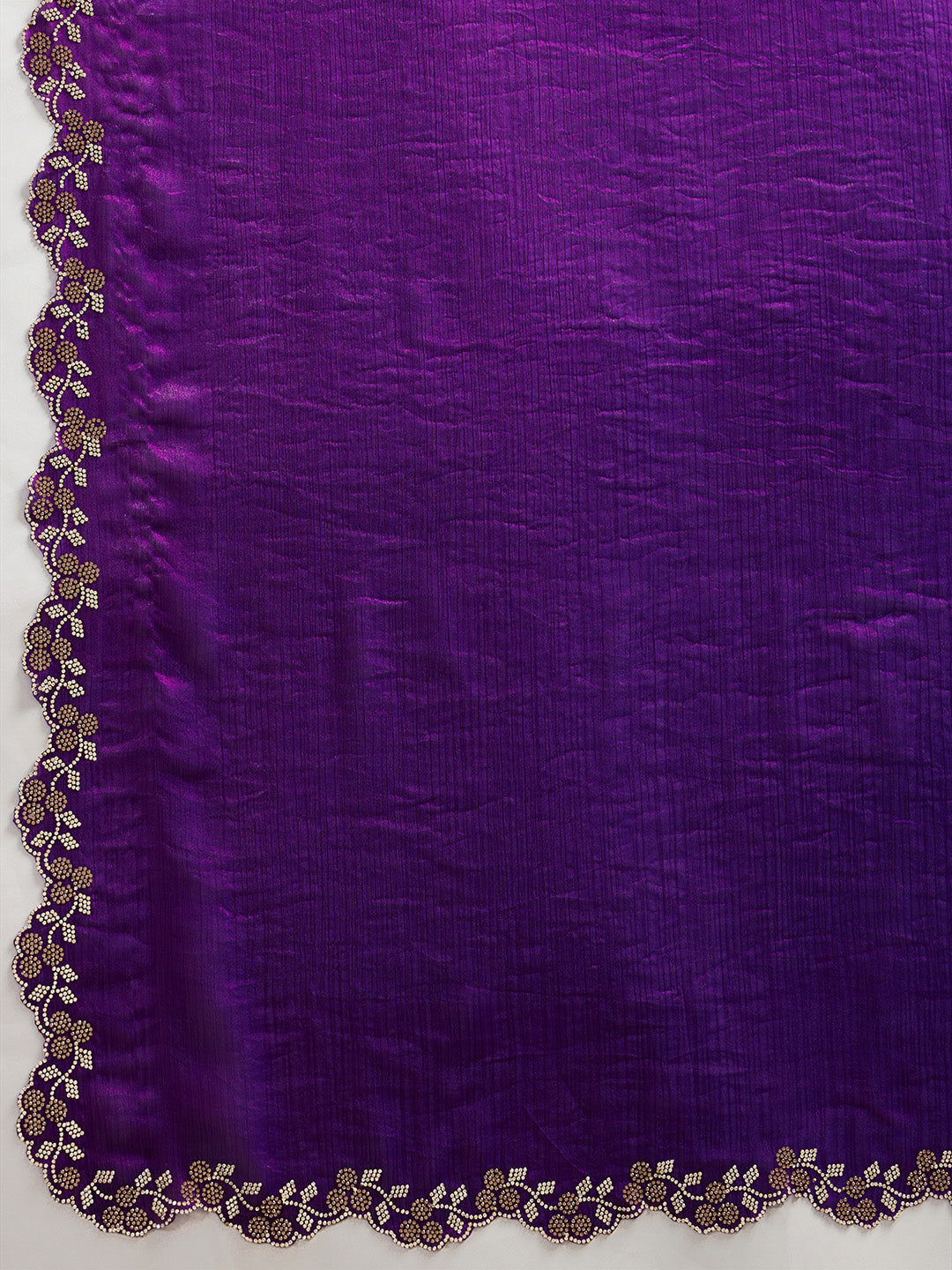 Embroidered Satin Saree