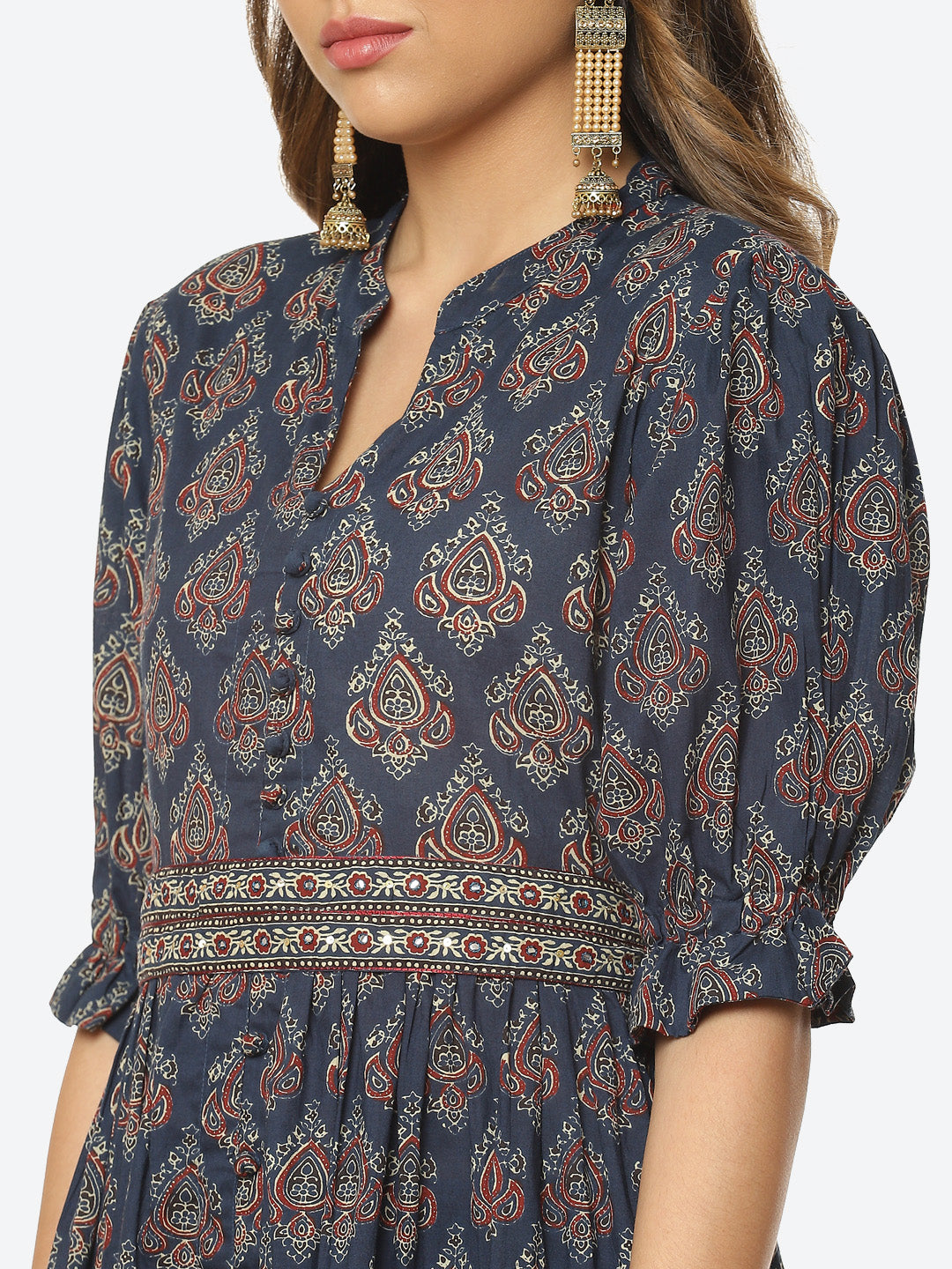 Floral Printed Cotton Anarkali Kurta