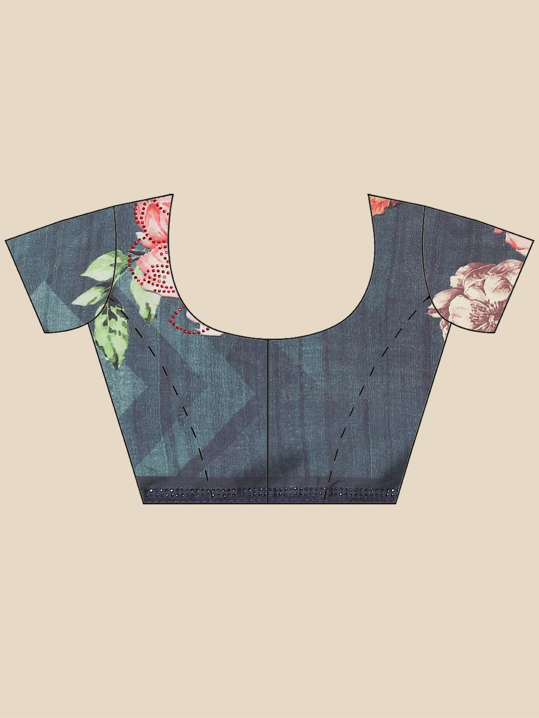 Abstract Digital Printed Satin Saree