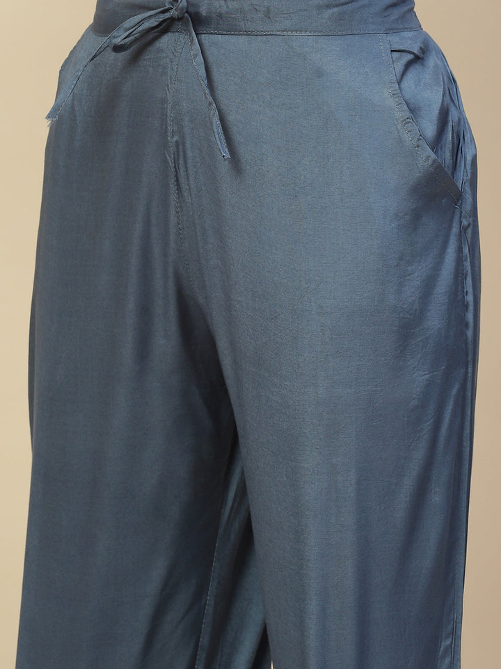 Floral Printed Cotton Kurta With Pants &amp; Dupatta