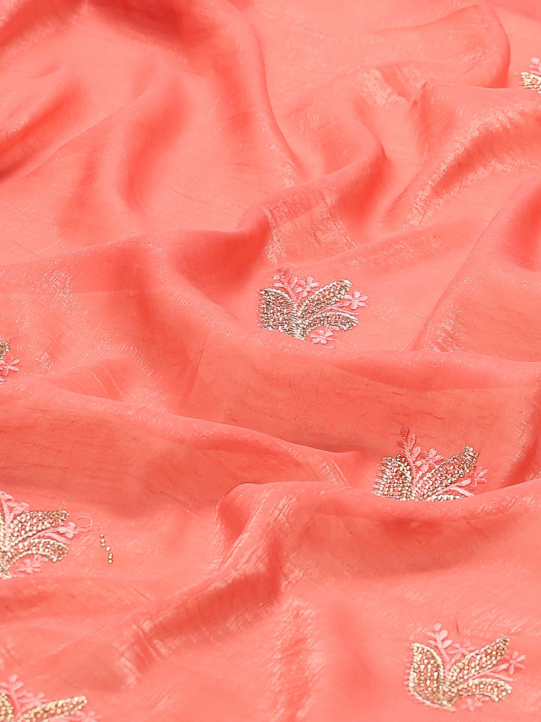Thread Embroidered Chiffon Saree