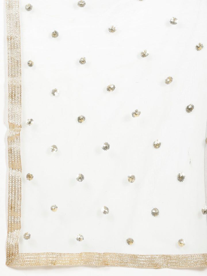 Sequin Georgette Kurta With Palazzo  &amp; Dupatta