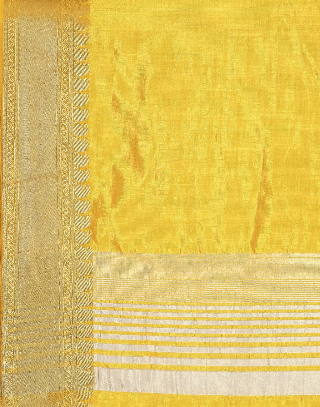 MBZ Meena Bazaar-Mustard Art Handloom Saree
