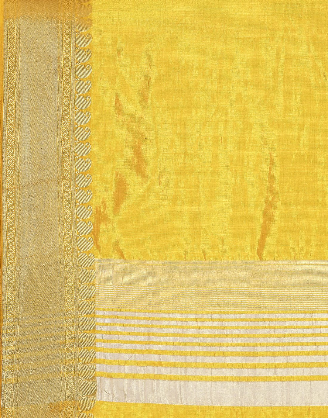 MBZ Meena Bazaar-Mustard Art Handloom Saree