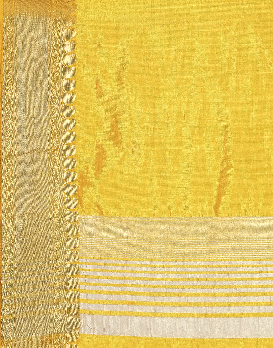 MBZ Meena Bazaar-Mustard Art Handloom Saree