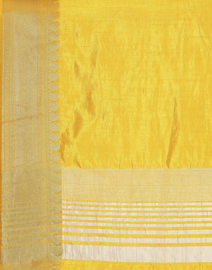 MBZ Meena Bazaar-Mustard Art Handloom Saree