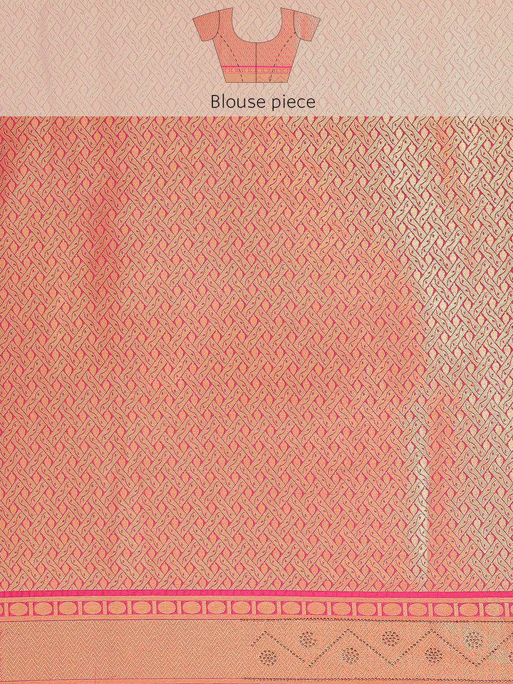 Brocade Art Handloom Saree with Stone Booti