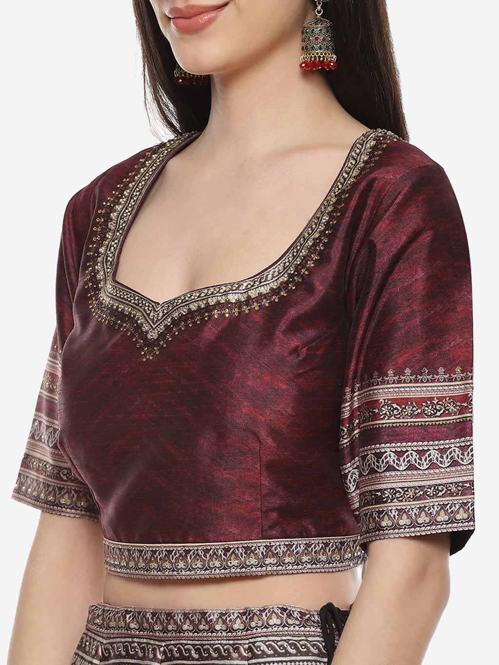 Digital Traditional Printed Tussar Lehenga With Choli And Printed Georgette Dupatta