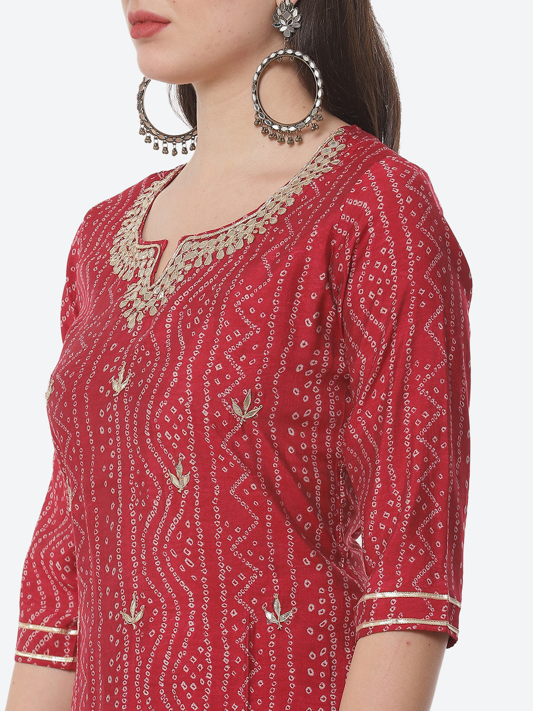 Cotton Muslin Printed Kurti With Pant And Dupatta