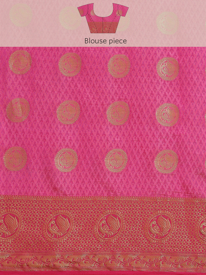 Zari Border Booti Art Handloom Woven Saree