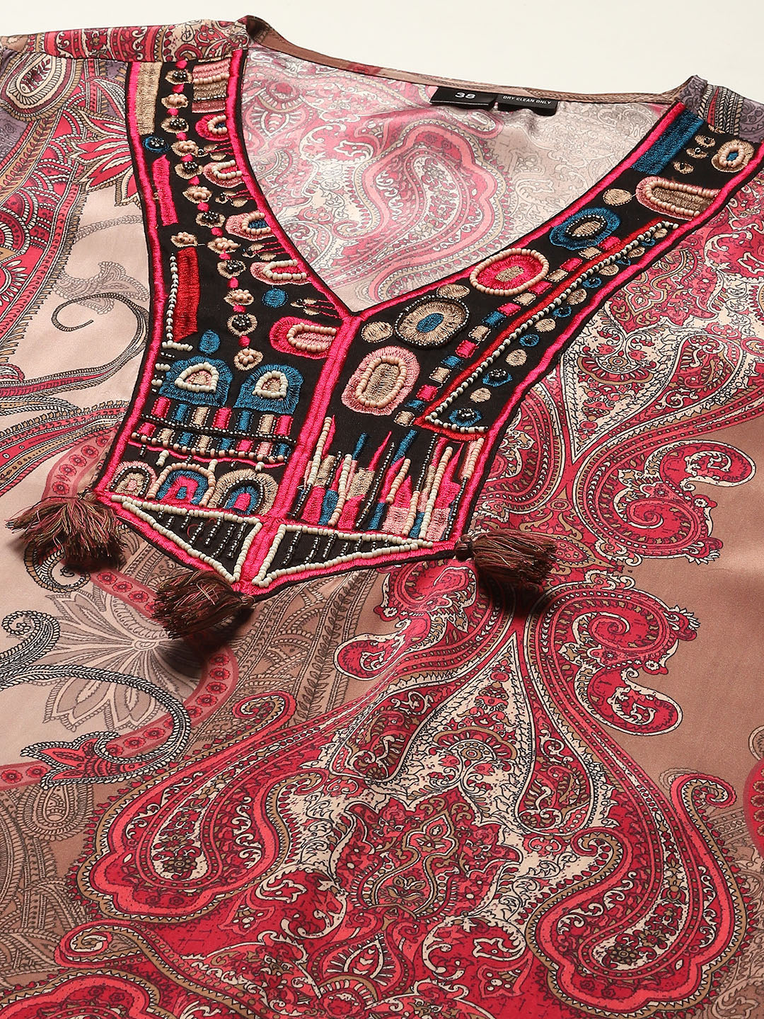 Neck Patti Crepe Kurta With Palazzo