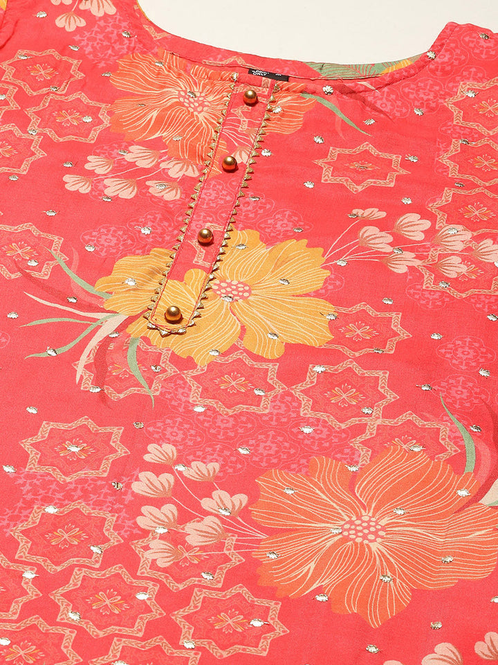 Printed Cotton Kurta With Pants