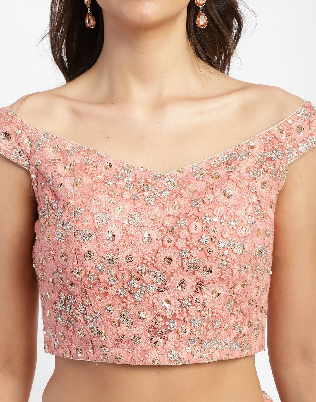 MBZ Meena Bazaar-Pink Cotton Chanderi Laacha