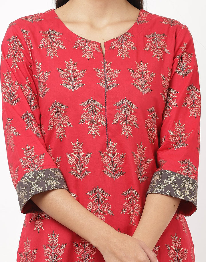 Red Cotton Kurti