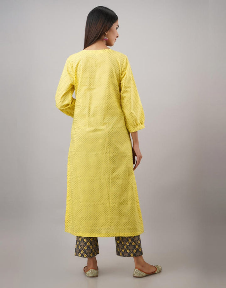 Printed Cotton Kurti With Pant