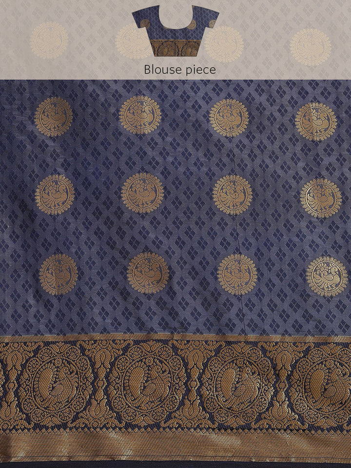 Zari Border Booti Art Handloom Woven Saree