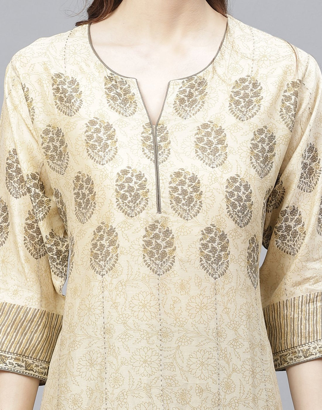 Beige Chanderi Kurta