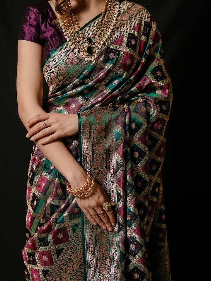 Woven Design Satin Saree
