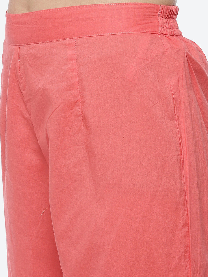 Resham Mirror Booti Cotton Stitched Salwar Kameez With Chiffon Dupatta